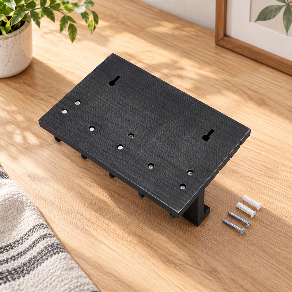 Black Wall Mail Organizer with 5 Key Hooks