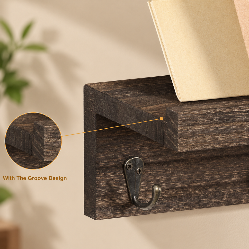 Espresso Wall Coat Hooks – Set of 2