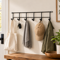 Black Steel 6-Hook Wall Rack